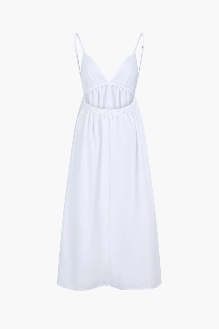  All We Love White Open Back Maxi Dress