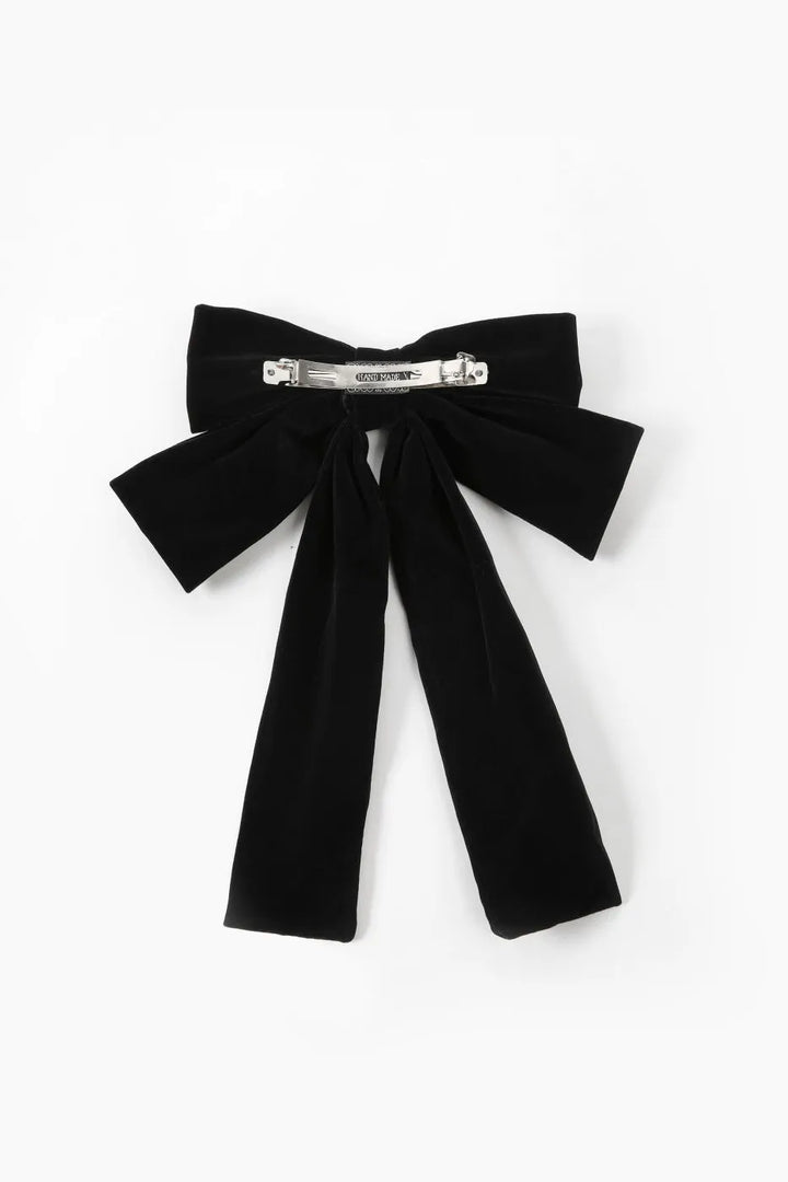 Alyssa Black Bow Decor Hair Clip