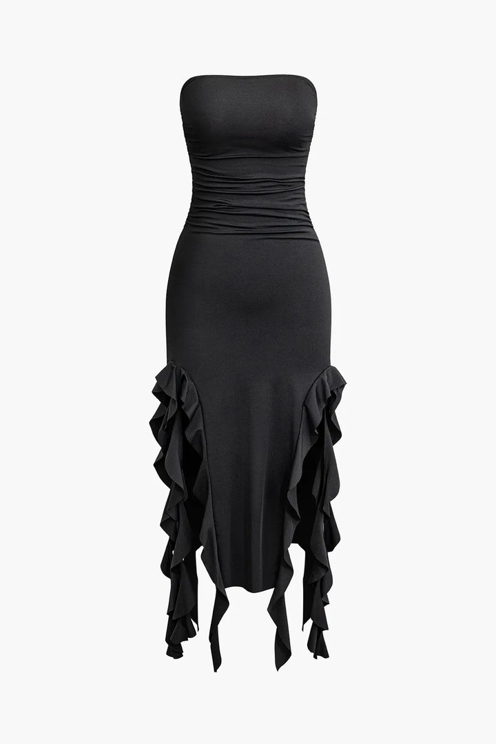 bayley black dress Bayley Crochet Maxi Dress - Black