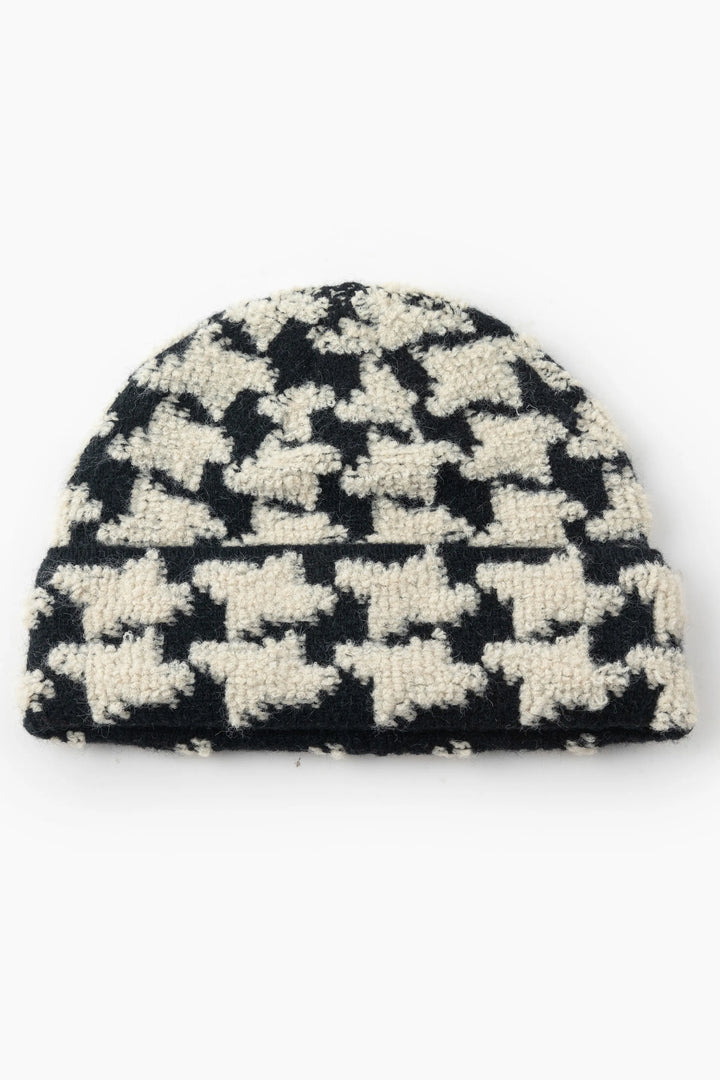 Bazer Houndstooth Pattern Knitted Warm Beanie