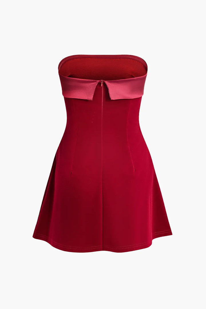 Diana Red Strapless Mini Party Dress