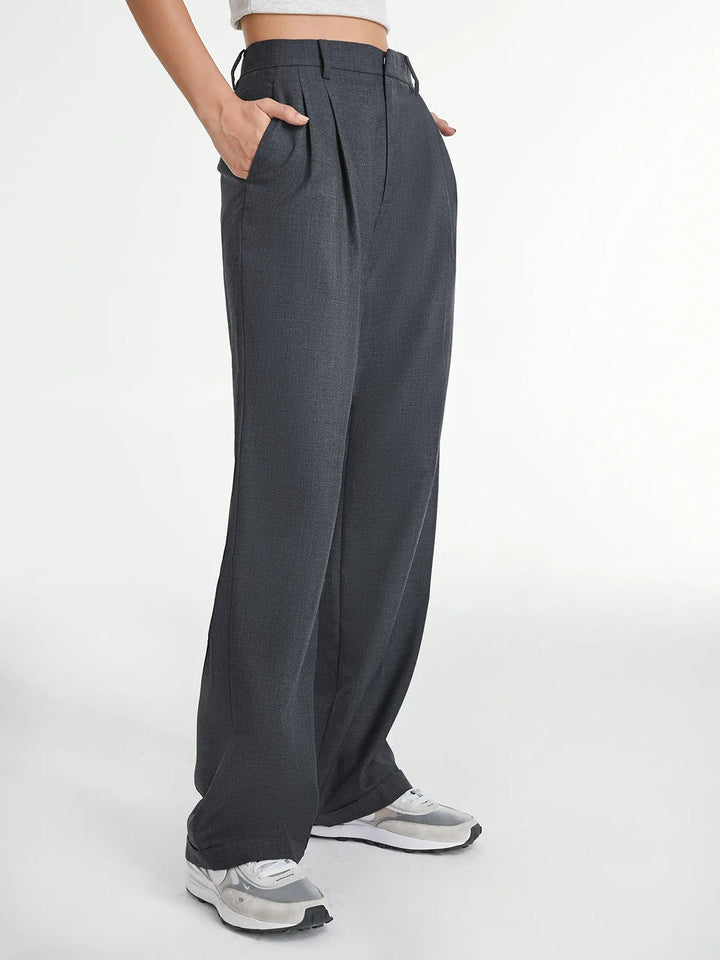 Evvie Solid Straight Leg Suit Pants