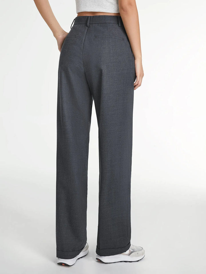 Evvie Solid Straight Leg Suit Pants