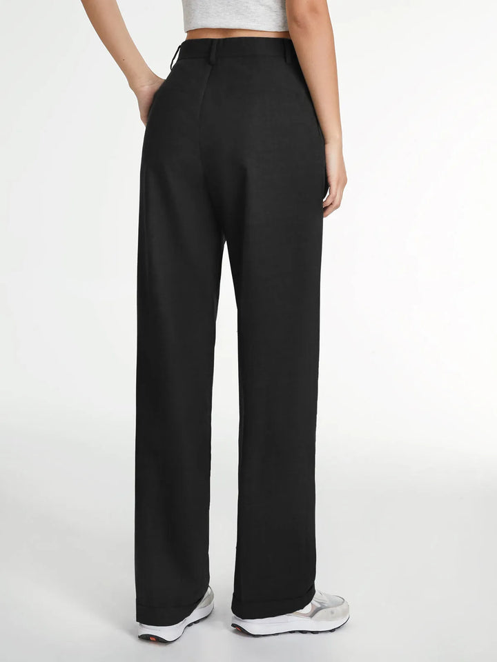 Evvie Solid Straight Leg Suit Pants