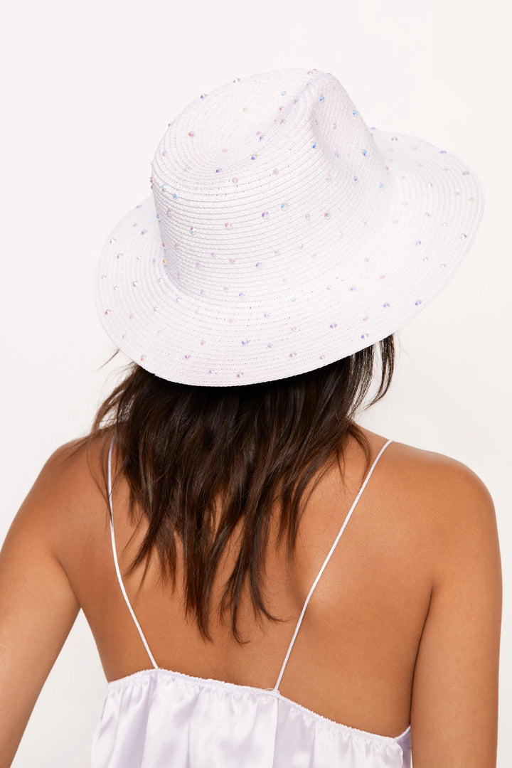 Hopeful Moments White Pearl Raffia Fedora HatHopeful Moments White Pearl Raffia Fedora Hat