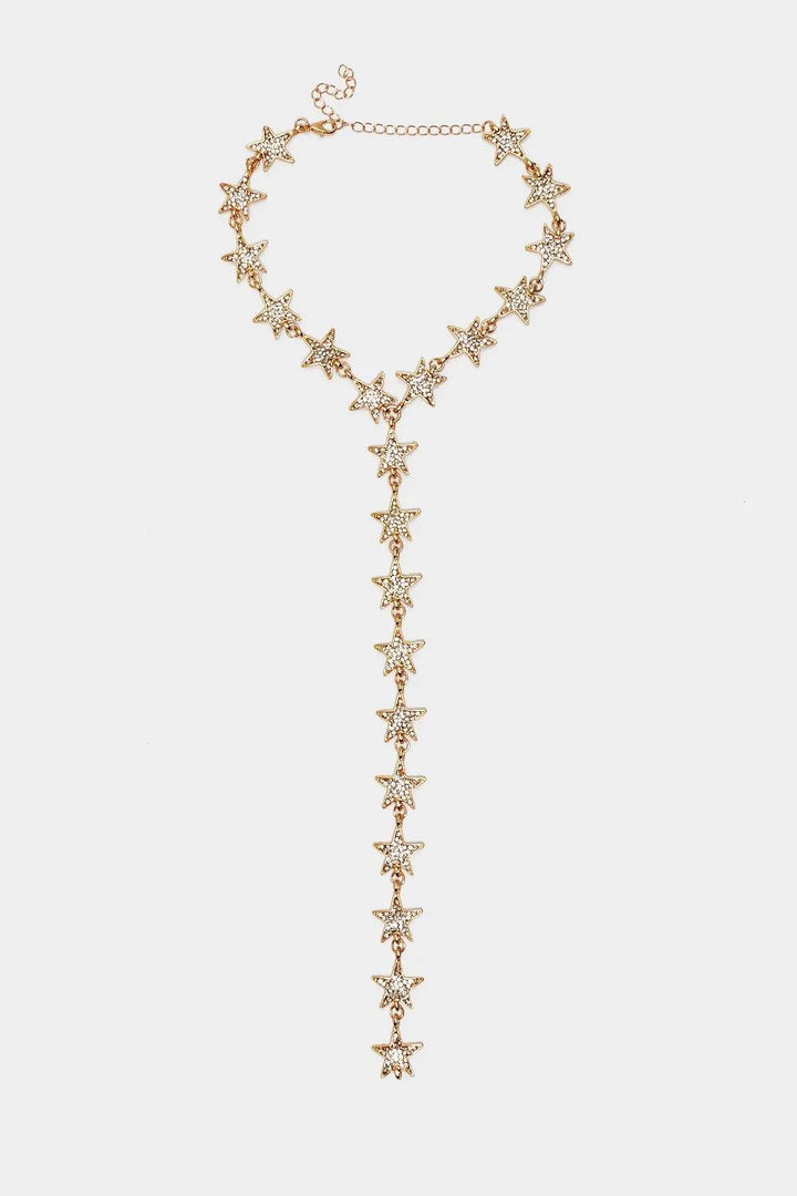 Melisa Gold Stars Drop Choker Necklace