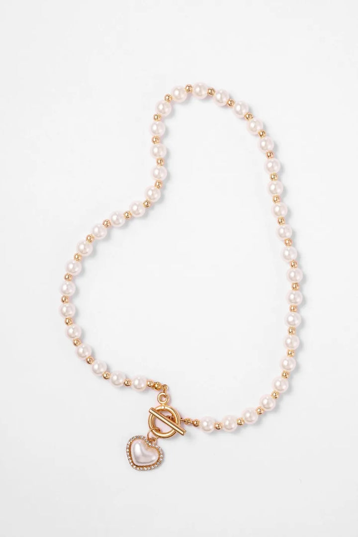 Naya Heart Faux Pearl Necklace