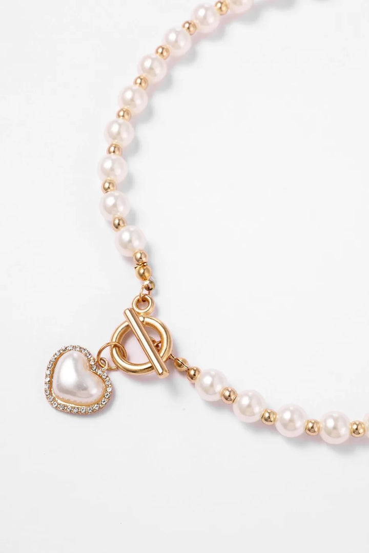 Naya Heart Faux Pearl Necklace