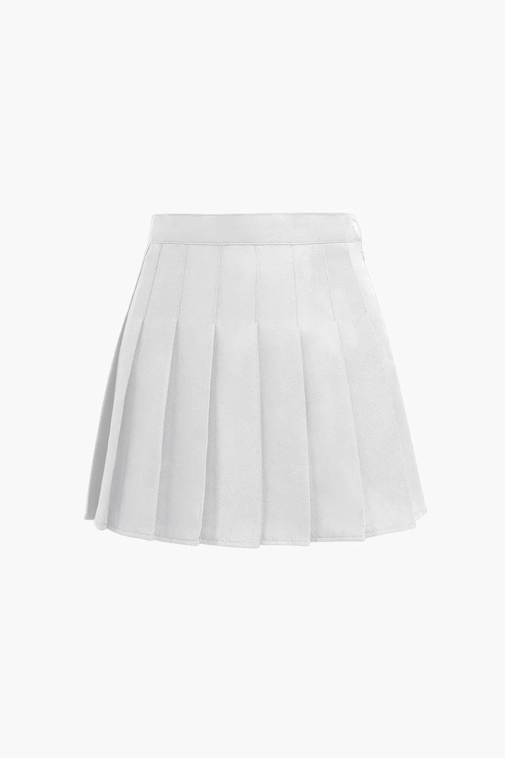 Talma White Pleated Mini Skirt