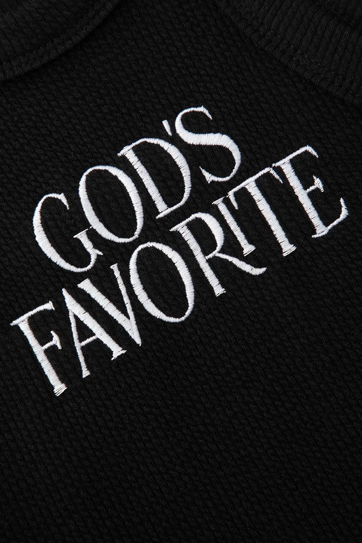 Vella Black Letter GOD'S FAVORITE Tank Top