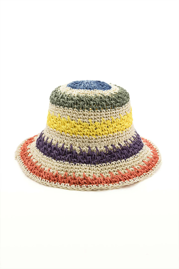 Zapla Color Block Knit Bucket Hat_1