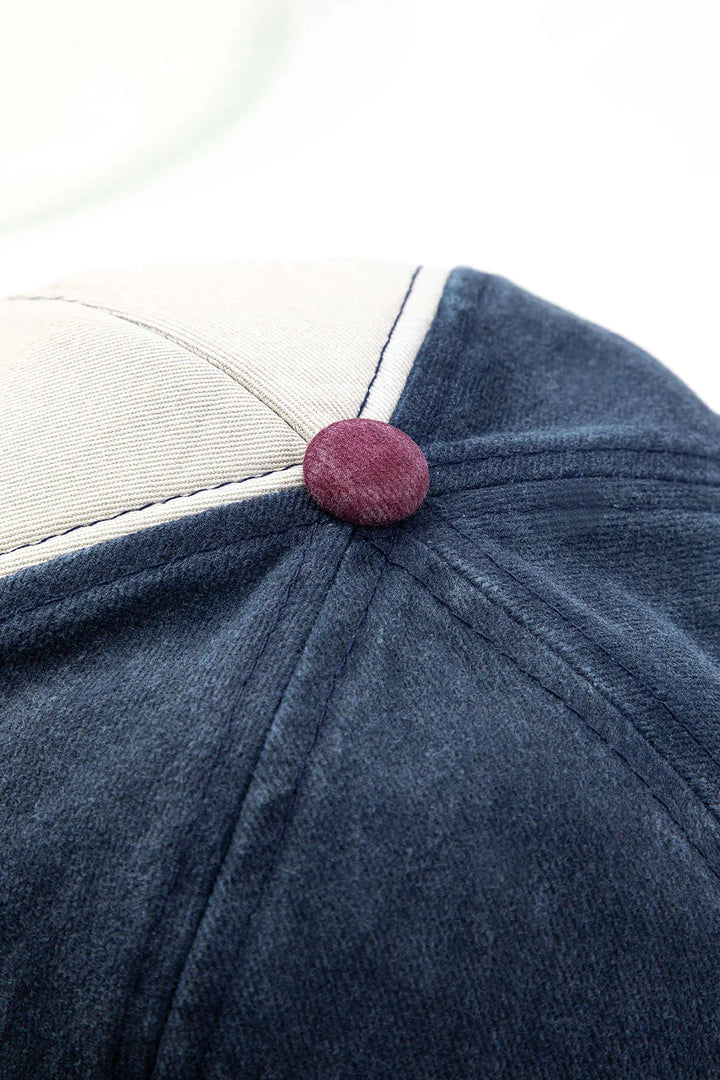 Zersa Frayed Patchwork Denim Baseball Cap