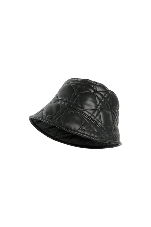 Zuly Black Faux Leather Hat